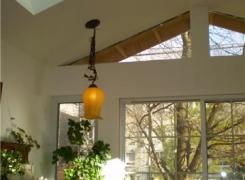 New sunroom addition with skylight and cathedral ceiling
