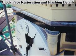 Restoration of Clock Face, Colonettes, Windows & Flashing Details