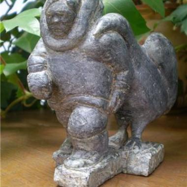 Soapstone carving - Loon leading blind boy