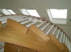 Curved stairs & skylights