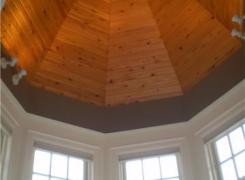 Front bay with cedar ceiling