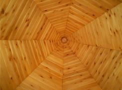Octagonal cedar ceiling