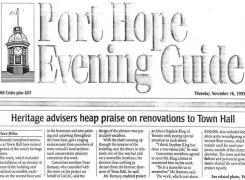 Port Hope Newspaper article