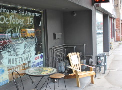 Outdoor seating at the Cafe