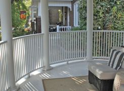 Curved front verandah railing and roof